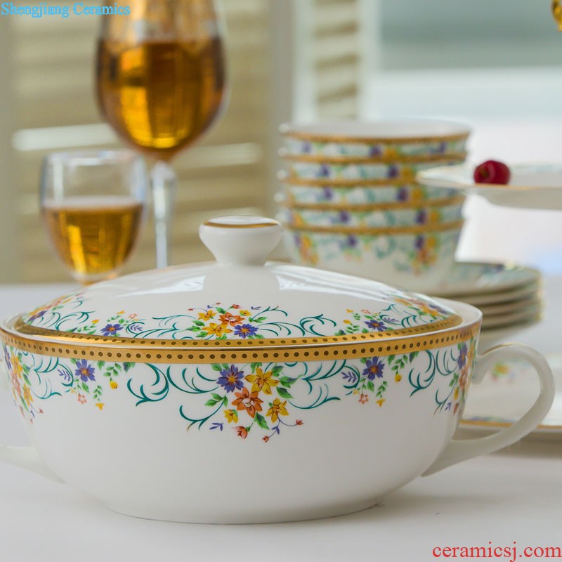 Jingdezhen ceramics from 38/70 head phnom penh high-grade tableware nine domain The western-style bone bowls disc suits