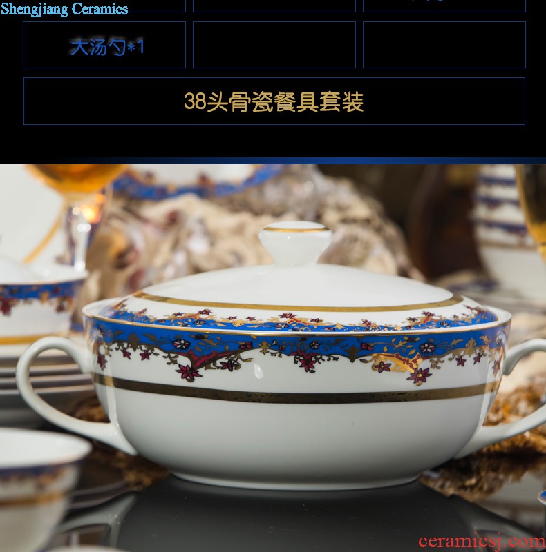 Dish dish suits jingdezhen ceramic nine domain 56 skull porcelain tableware Korean high-grade wedding housewarming porcelain