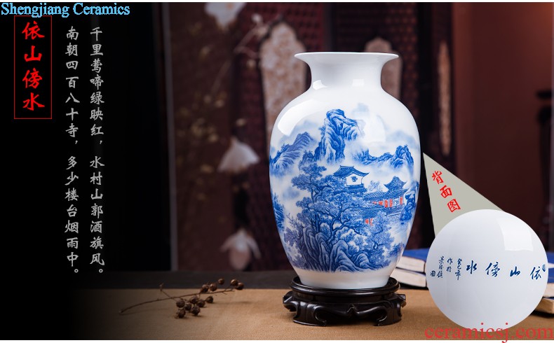 Jingdezhen ceramics new Chinese antique blue and white porcelain vase wine ark adornment home sitting room handicraft furnishing articles