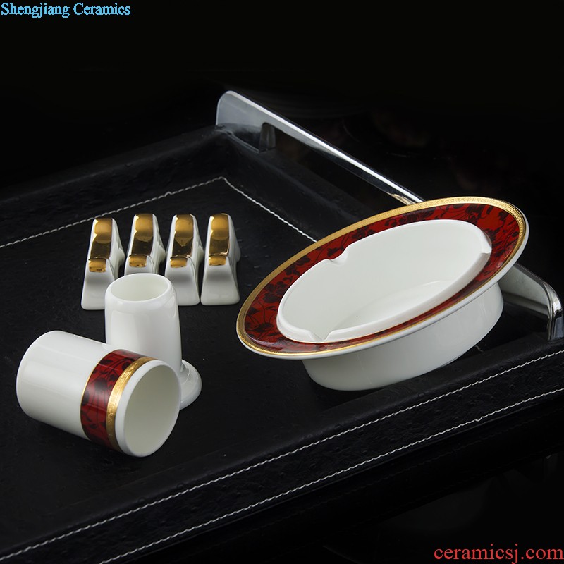 Home dishes suit High-grade bone China tableware jingdezhen ceramic bowl chopsticks nine domain suit European dishes porcelain