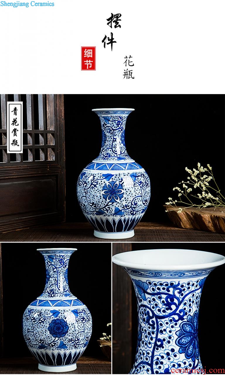 Jingdezhen ceramics big vase sitting room crafts flower arranging landing Chinese style household adornment office furnishing articles