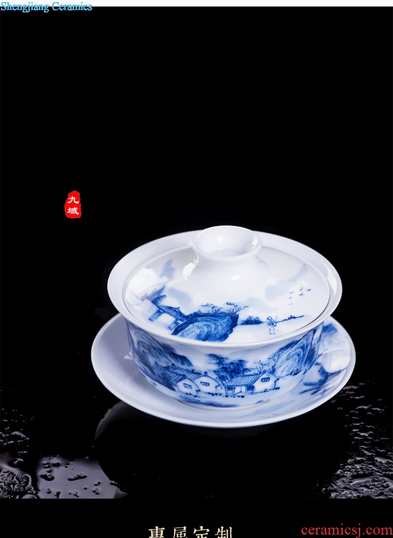 Custom handmade grilled pastel flowers jingdezhen ceramic kung fu small single cup personal master office glass cup tea