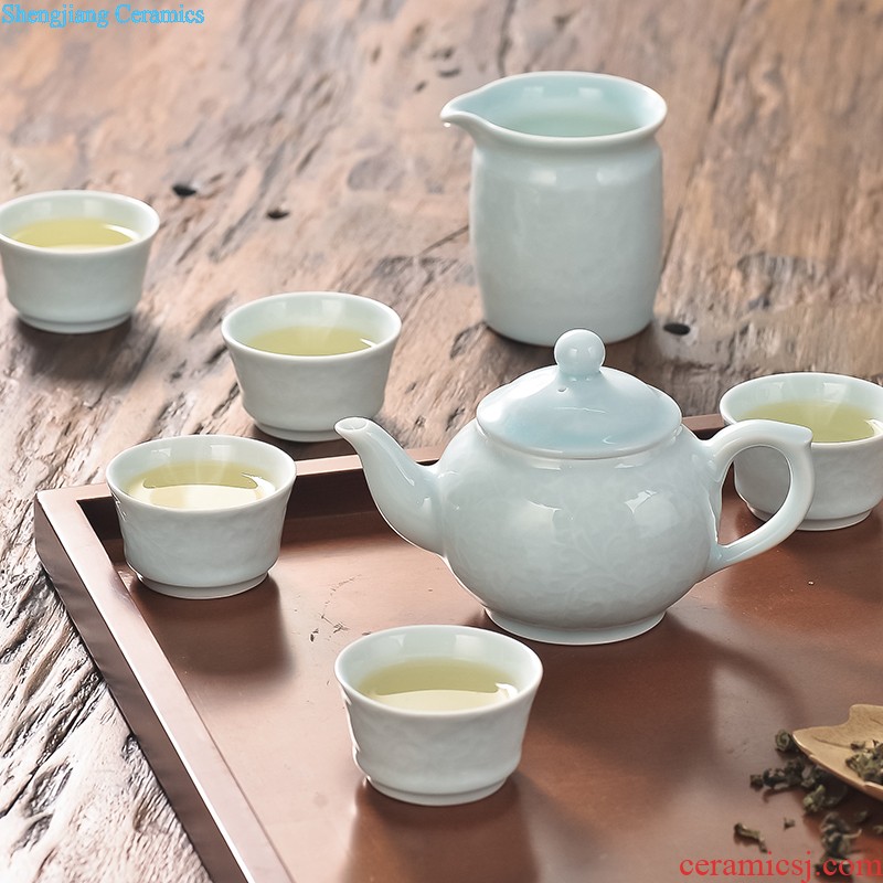 Nine domain ceramics and pure and fresh style tea sets of high-grade hand-painted tea set a complete set of business gifts tea on sale