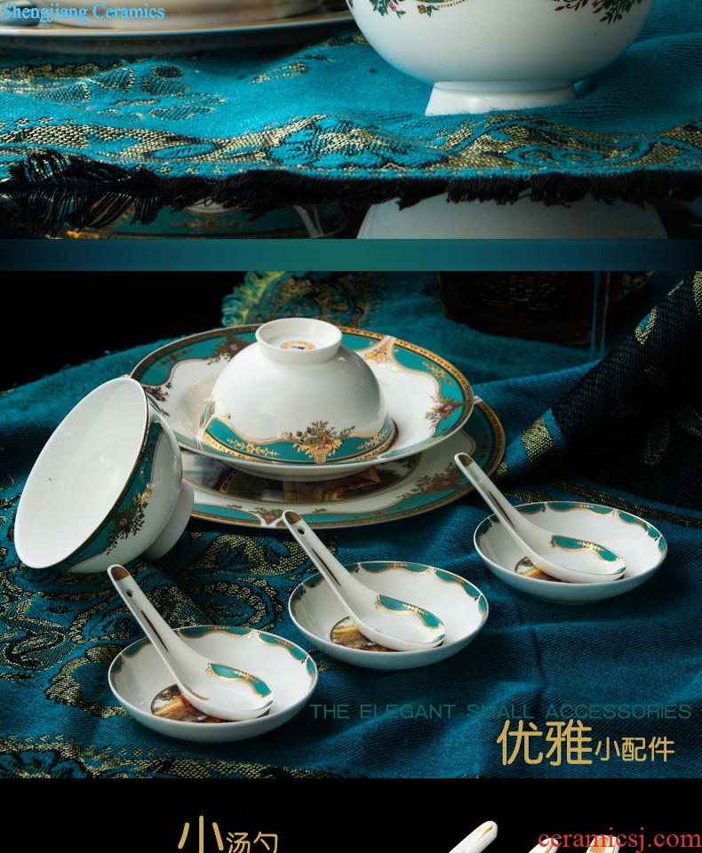 Jingdezhen ceramic tureen tea hand-painted steak spend three to make tea tureen tea cups large bowl