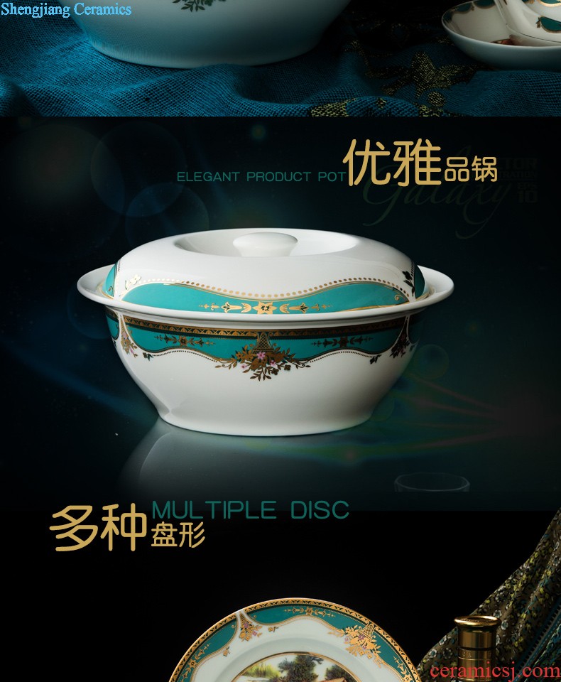 Jingdezhen ceramic tureen tea hand-painted steak spend three to make tea tureen tea cups large bowl