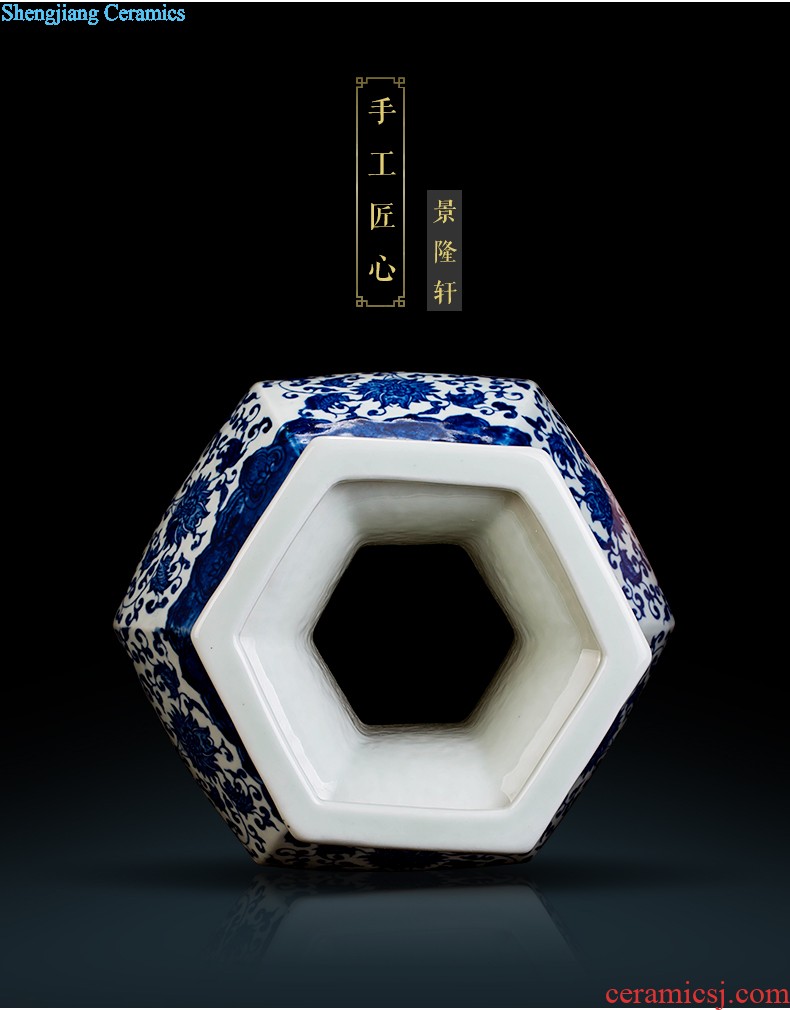 Jingdezhen ceramics vase antique blue-and-white large flower arranging new porch sitting room of Chinese style household act the role ofing is tasted furnishing articles