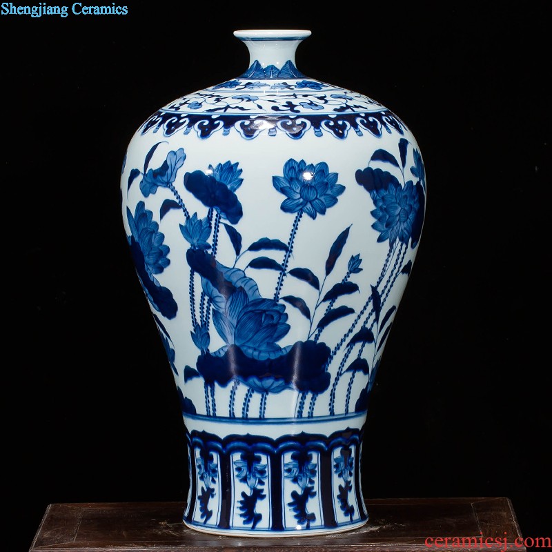 Jingdezhen ceramics vase antique blue-and-white large flower arranging new porch sitting room of Chinese style household act the role ofing is tasted furnishing articles