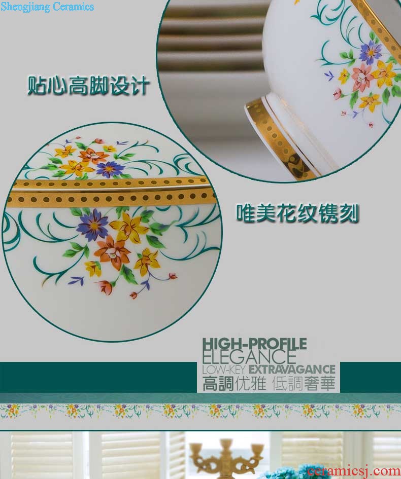 Nine domain 56 head green bone China jingdezhen porcelain tableware suit south Korean dish dish pot microwave oven