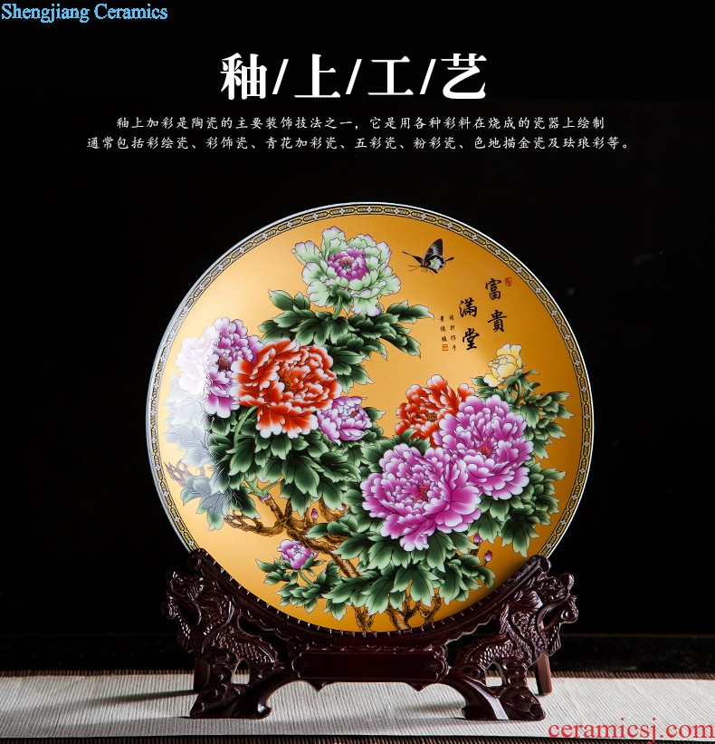 Jingdezhen ceramics hand-painted color bucket vase wine porch home decoration sitting room TV ark furnishing articles