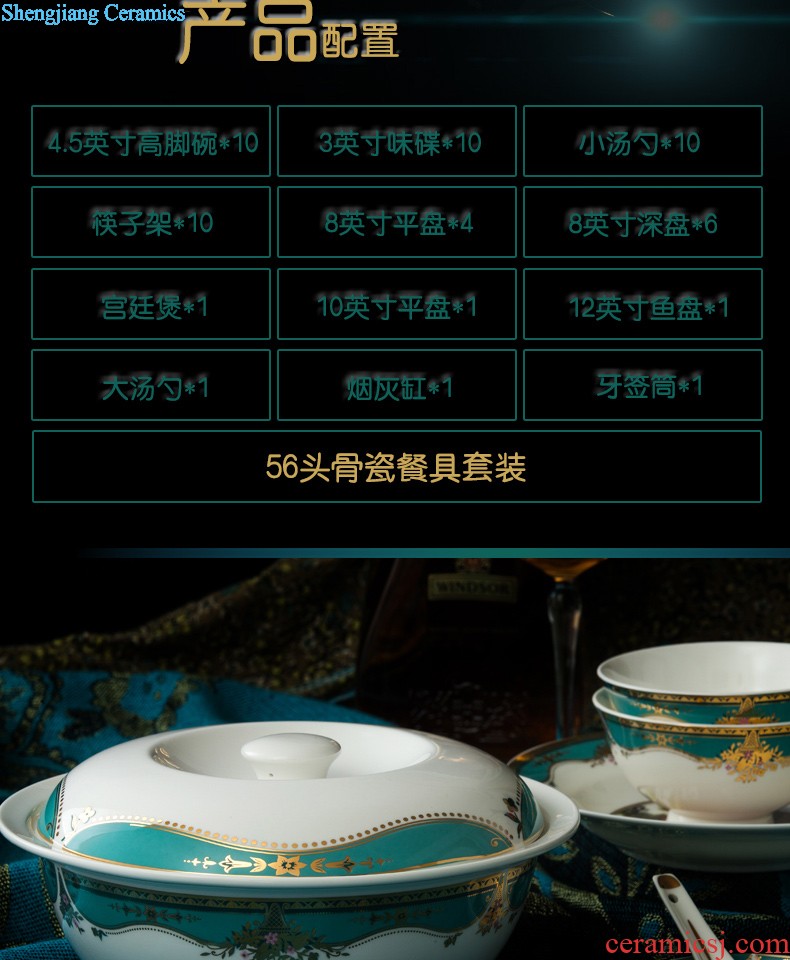 Jingdezhen ceramic tureen tea hand-painted steak spend three to make tea tureen tea cups large bowl