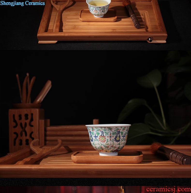 Jingdezhen nine domain hongyun landscape in the bell cup blue agate red tea cup sample tea cup personal kung fu cup