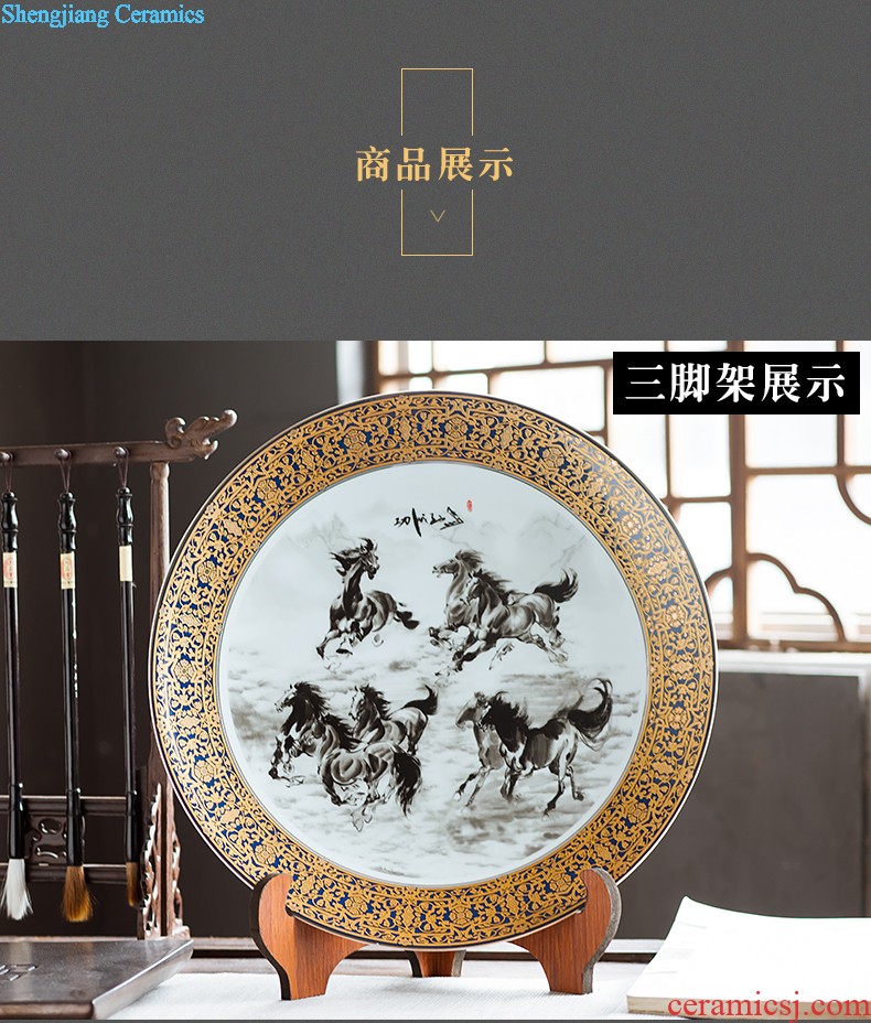 Jingdezhen ceramics hand-painted prosperous double finches vase wine porch home decoration sitting room TV ark furnishing articles