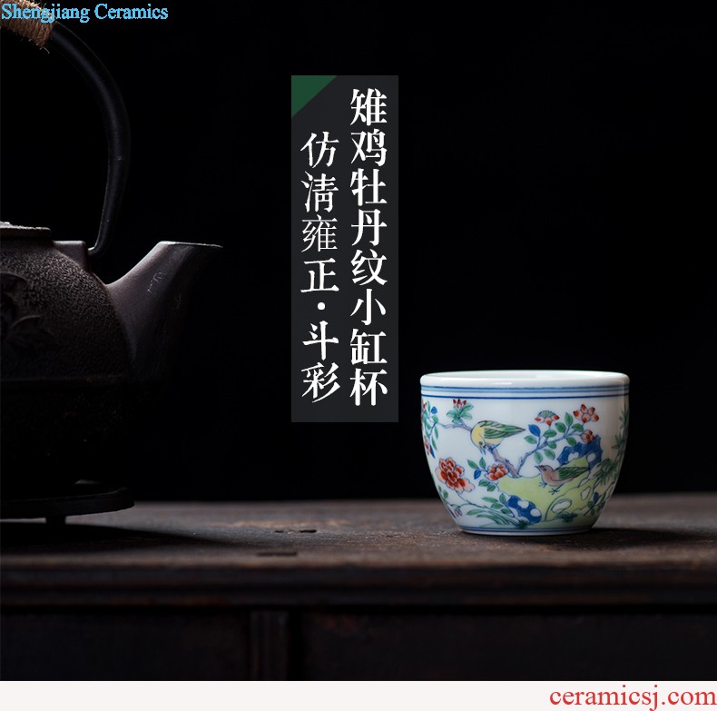 Ji red sample tea cup of jingdezhen ceramics cup kung fu tea masters cup hand made small stemware cups