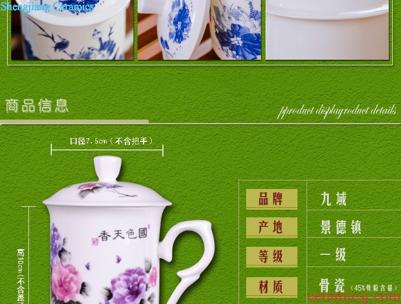 Jingdezhen yuan blue and white porcelain tableware suit antique bound branch lotus crockery bowl bottom suit