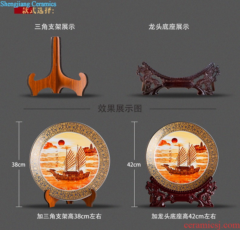 Jingdezhen ceramics furnishing articles household decorations hanging dish sitting room ark large Chinese arts and crafts decorative plate