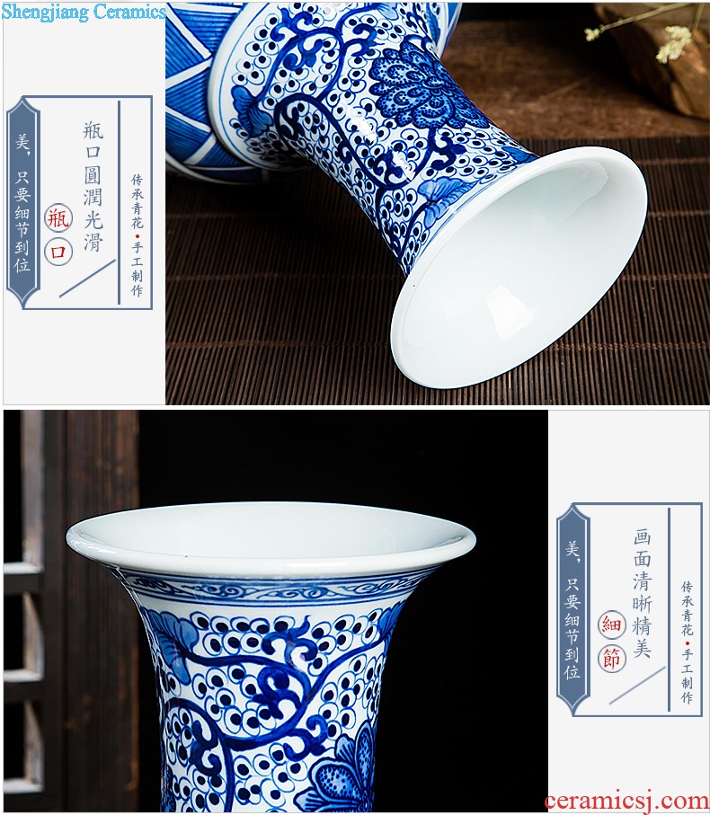 Jingdezhen ceramics big vase sitting room crafts flower arranging landing Chinese style household adornment office furnishing articles