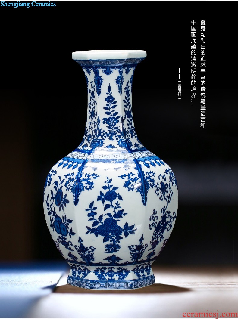 Antique porcelain sitting room Jingdezhen blue and white porcelain Archaize ceramic vase Viewing place vase vase planting