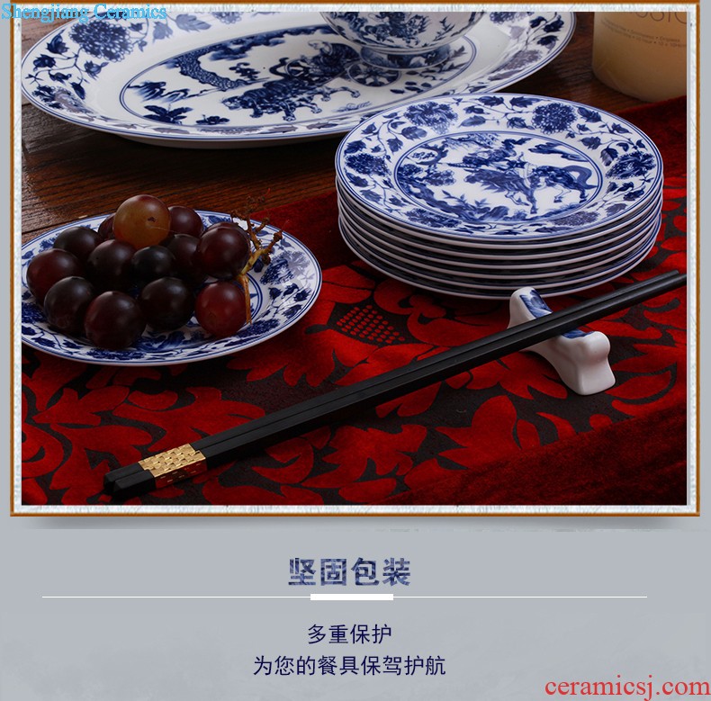 Glair blue and white porcelain of jingdezhen ceramic nine domain 56 skull porcelain tableware kit traditional dishes consolidation set