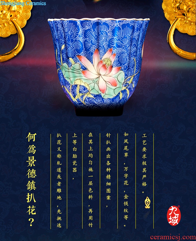 Hand painted blue and white square cup sample tea cup youligong jingdezhen ceramic kung fu tea tea service master cup by hand