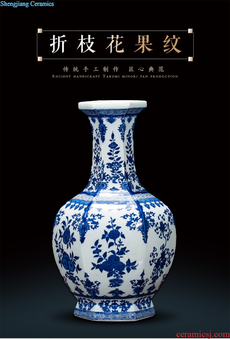 Antique porcelain sitting room Jingdezhen blue and white porcelain Archaize ceramic vase Viewing place vase vase planting