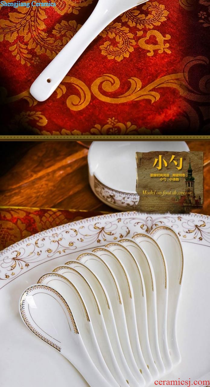 Big plate nine domain Chinese jingdezhen porcelain dish dish dish steak dish bone ceramics 10 inch flat tray plates