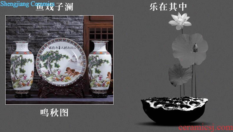 Jingdezhen ceramics borneol archaize kiln crack glaze vase modern household to decorate the living room TV ark furnishing articles