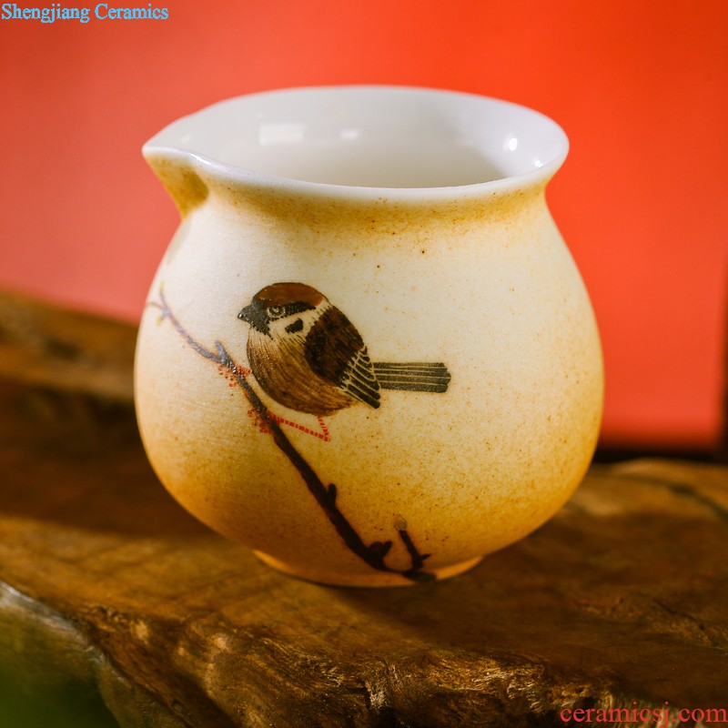 Ceramic sample tea cup Nine domain jingdezhen blue and white color bucket antique tea tea cup master individual tea cup