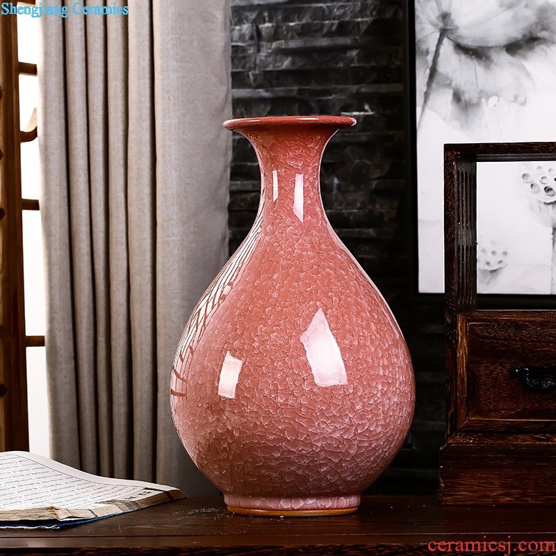 Chinese jingdezhen ceramics hollow-out flower vase household decoration wine sitting room adornment porcelain of furnishing articles