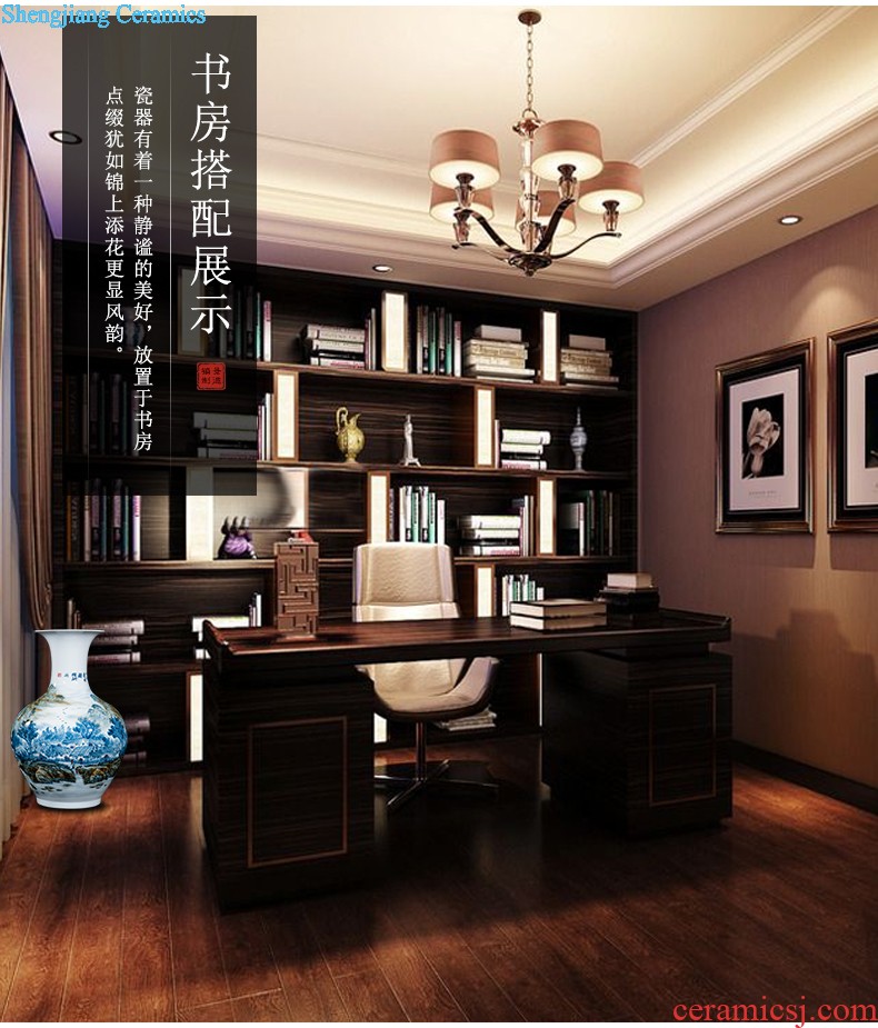 Jingdezhen ceramics by hand throwing carve shadow qdu vase wine home decoration villa hotel furnishing articles