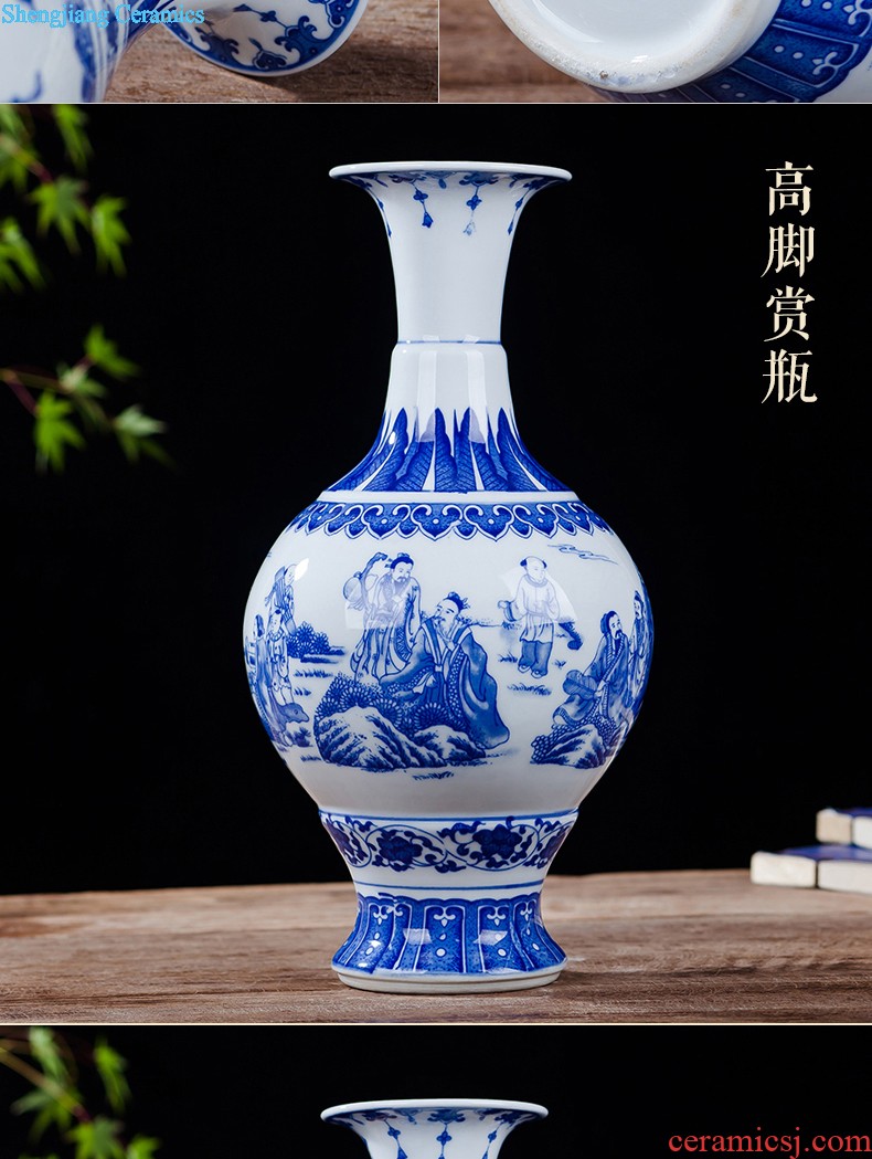 Pottery and porcelain vase five blessings kiln red jun porcelain office town curtilage home sitting room adornment handicraft furnishing articles