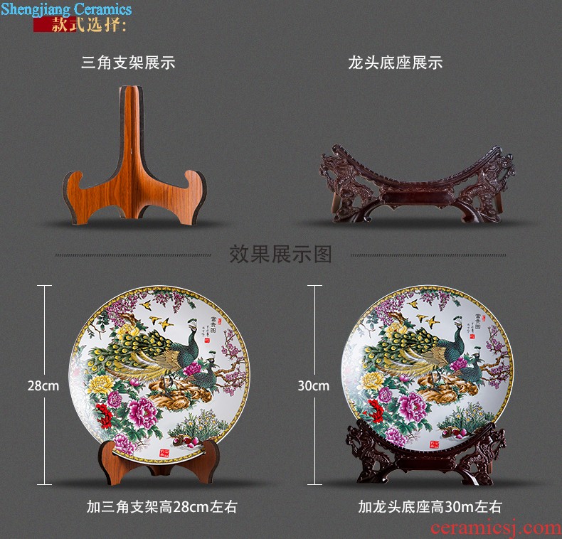 Jingdezhen ceramics furnishing articles household decorations hanging dish sitting room wine rich decorative plate Chinese arts and crafts