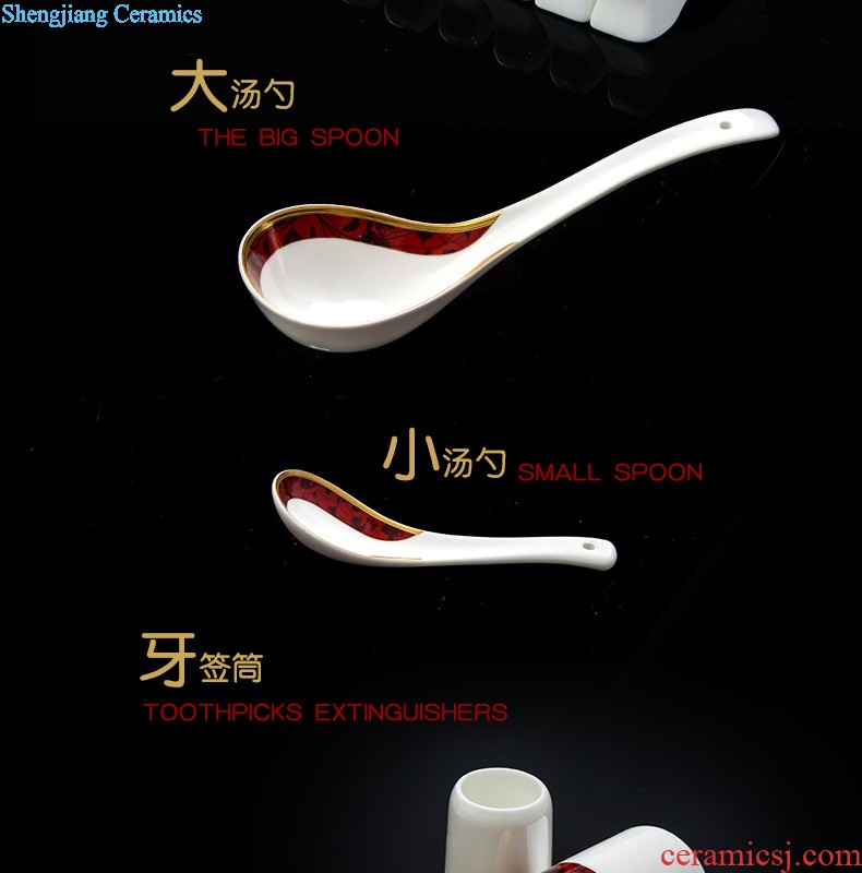 Home dishes suit High-grade bone China tableware jingdezhen ceramic bowl chopsticks nine domain suit European dishes porcelain