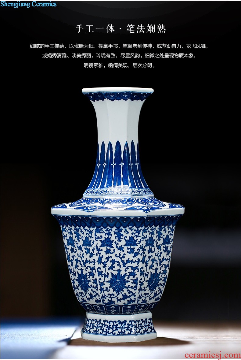 Jingdezhen ceramics vase antique blue-and-white large flower arranging new Chinese style household act the role ofing is tasted furnishing articles 50 cm high