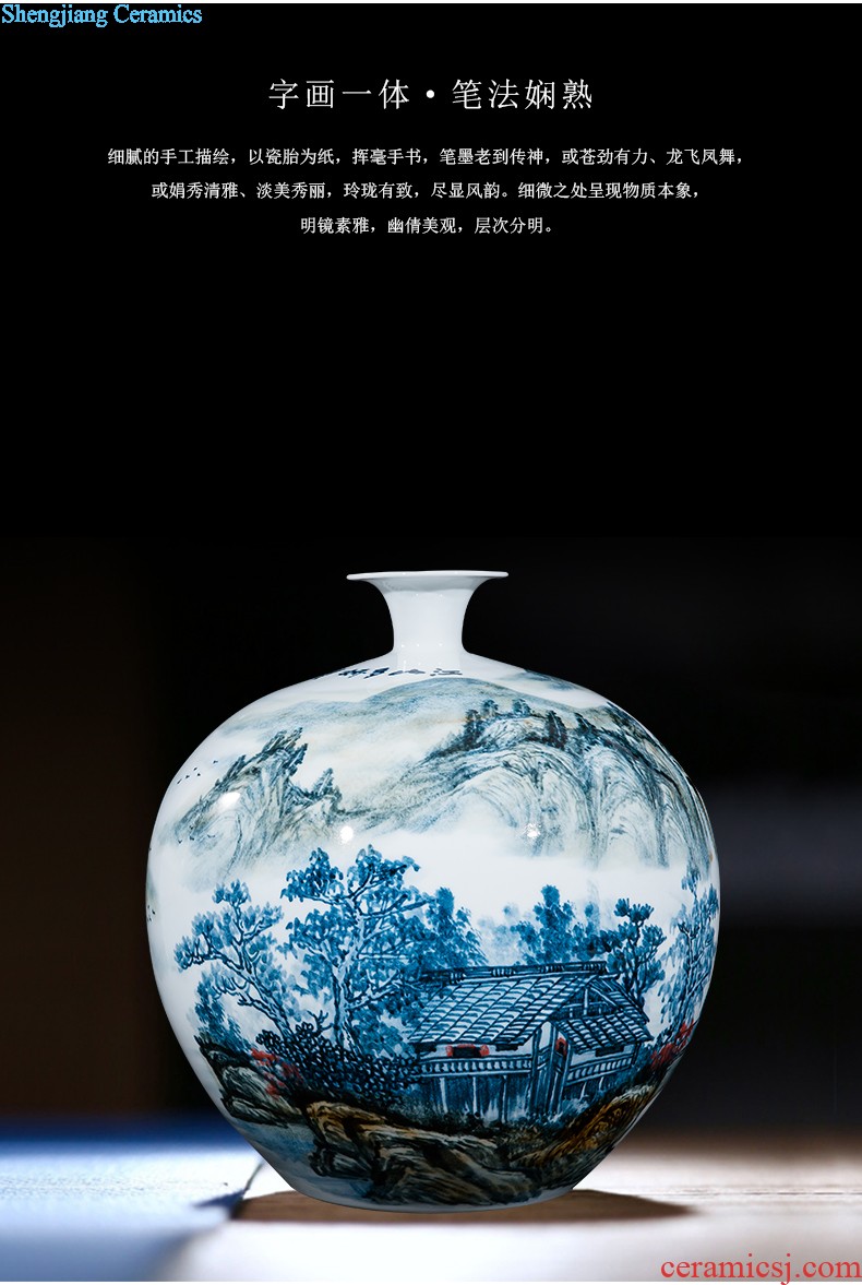 Jingdezhen ceramics vase China red longfeng gourd home sitting room adornment feng shui is festival furnishing articles