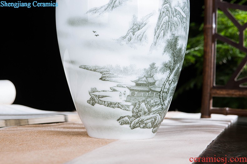 Jingdezhen ceramics vase China red peach gourd home sitting room adornment feng shui is festival furnishing articles