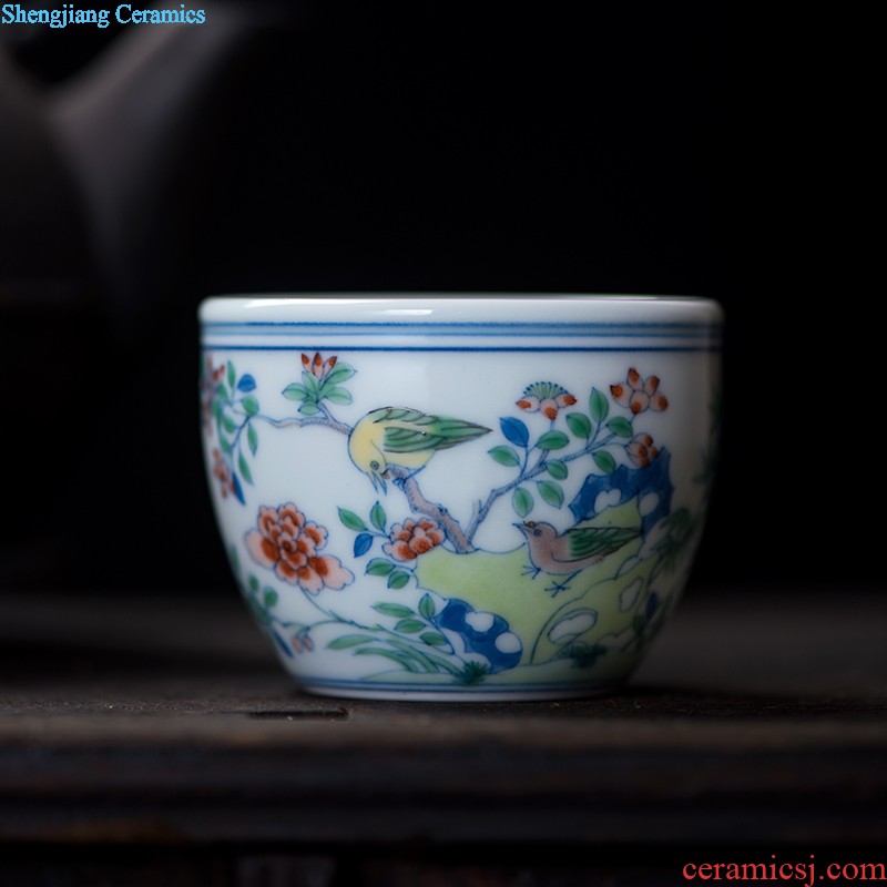 Ji red sample tea cup of jingdezhen ceramics cup kung fu tea masters cup hand made small stemware cups