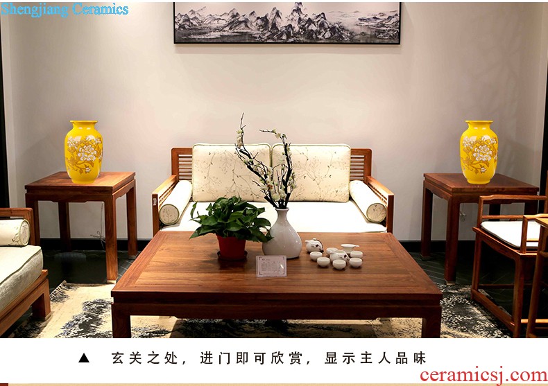 Jingdezhen ceramics lucky Chinese red porcelain vase and furnishing articles sitting room ark handicraft decorative household items