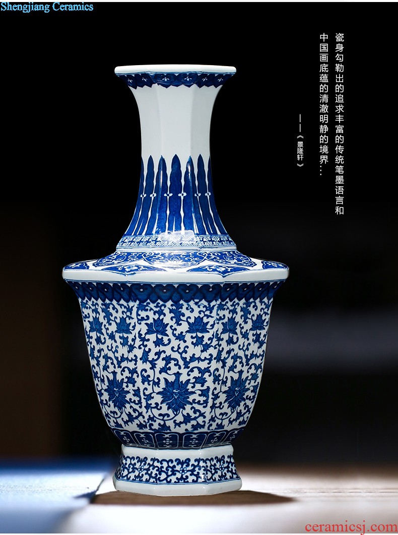 Jingdezhen ceramics vase antique blue-and-white large flower arranging new Chinese style household act the role ofing is tasted furnishing articles 50 cm high