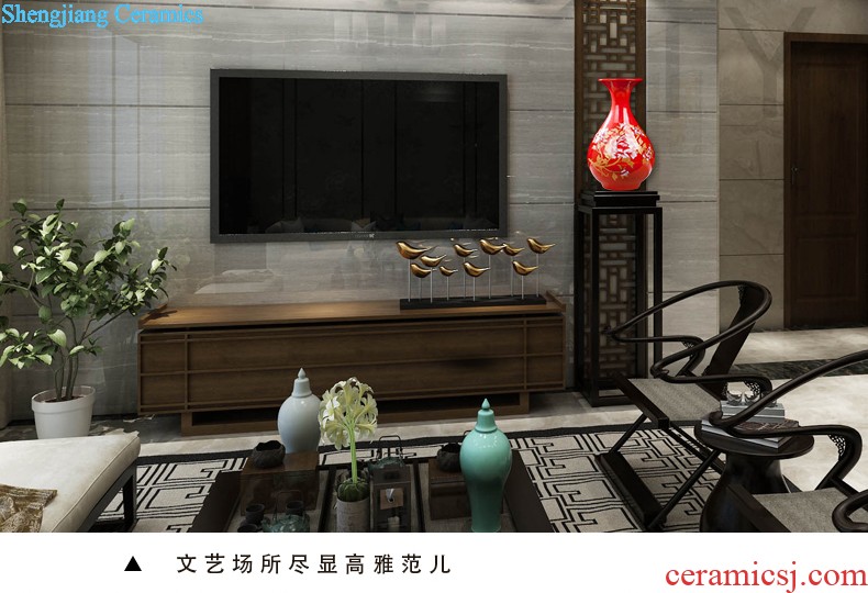 Jingdezhen ceramics archaize crack jun porcelain glaze borneol vase modern Chinese style living room home furnishing articles