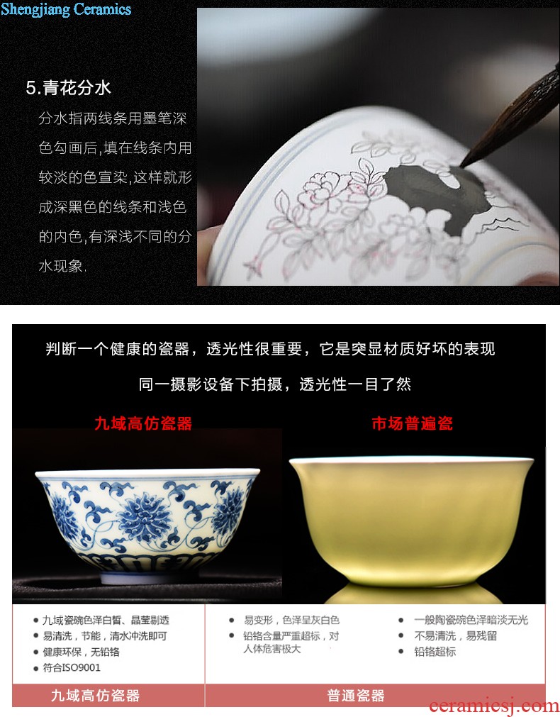 Blue and white porcelain tableware antique dishes exquisite suits and apparatus with cover plate heat preservation plate deep dish bone porcelain ceramic