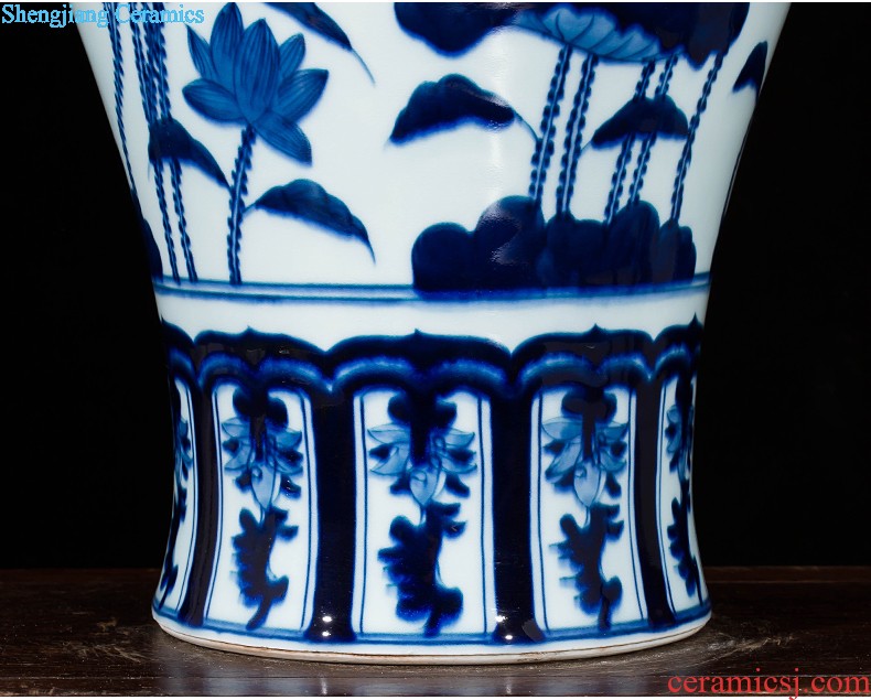 Jingdezhen ceramics vase antique blue-and-white large flower arranging new porch sitting room of Chinese style household act the role ofing is tasted furnishing articles