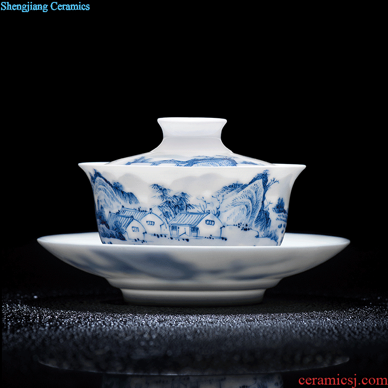 Custom handmade grilled pastel flowers jingdezhen ceramic kung fu small single cup personal master office glass cup tea