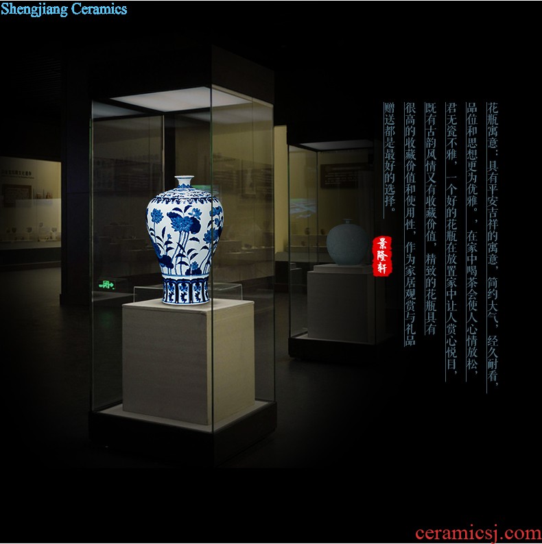 Jingdezhen ceramics vase antique blue-and-white large flower arranging new porch sitting room of Chinese style household act the role ofing is tasted furnishing articles