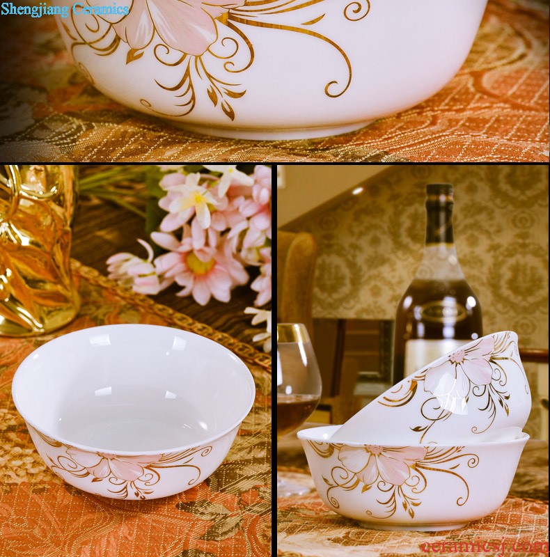 Nine domain jingdezhen porcelain tableware bone bowls of rice bowl phnom penh set bowl of sun island Kitchen kits mail