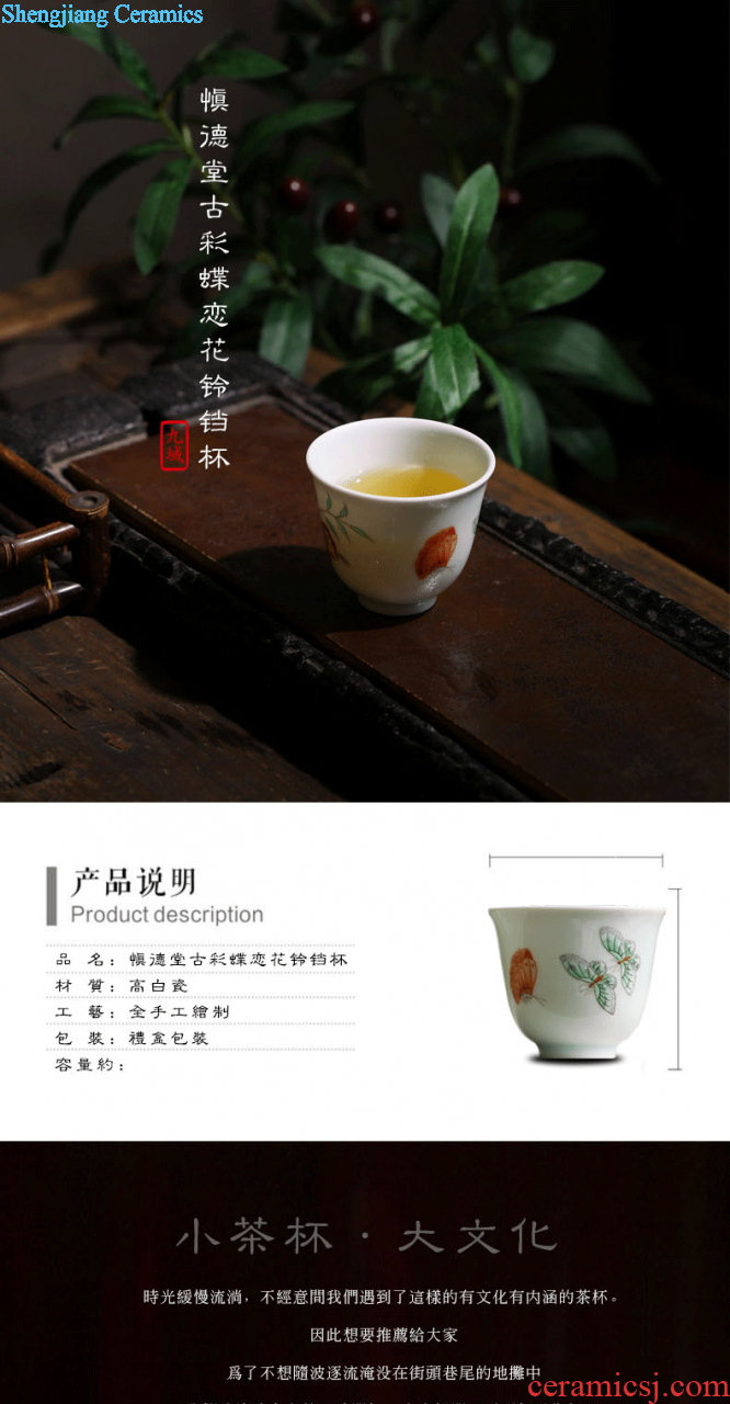 Blue and white color bucket load pattern small cup Jingdezhen archaize personal kung fu tea cup sample tea cup single cup bowl