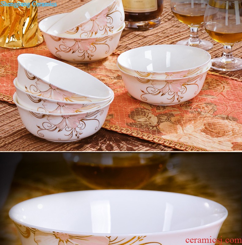 Nine domain jingdezhen porcelain tableware bone bowls of rice bowl phnom penh set bowl of sun island Kitchen kits mail