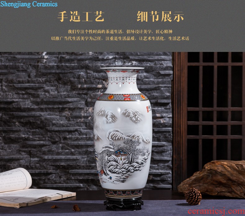 Jingdezhen ceramics borneol archaize kiln crack glaze vase modern household to decorate the living room TV ark furnishing articles