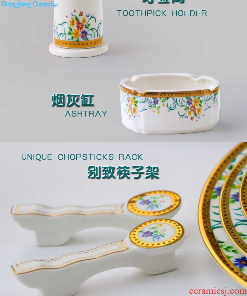 Nine domain 56 head green bone China jingdezhen porcelain tableware suit south Korean dish dish pot microwave oven