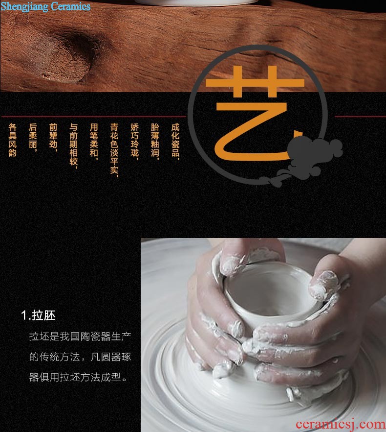 Nine domain jingdezhen archaize yongzheng bucket color ganoderma lucidum glass ceramic tea set kung fu small sample tea cup tea cups