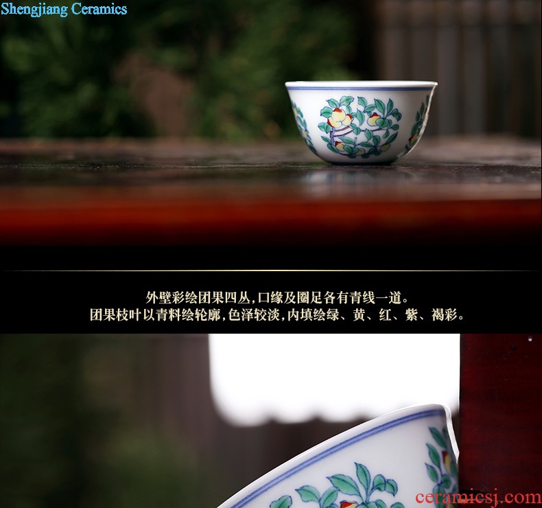 Jingdezhen hand-painted gold colored enamel single cup sample tea cup master cup of pottery and porcelain teacup kung fu tea set personal cup